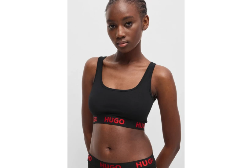 Hugo Sporty Logo Γυναικείο Bralette Μαύρο
