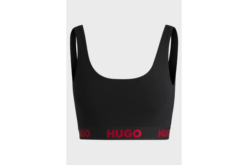 Hugo Sporty Logo Γυναικείο Bralette Μαύρο