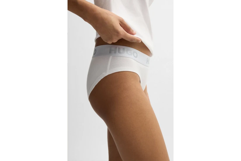 Hugo Brief Sporty Logo Γυναικείο Εσώρουχο String Λευκό