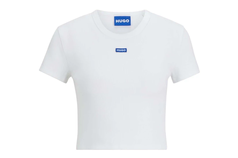 Hugo Baby B Γυναικείο Κοντομάνικο Crop Top T-Shirt Λευκό