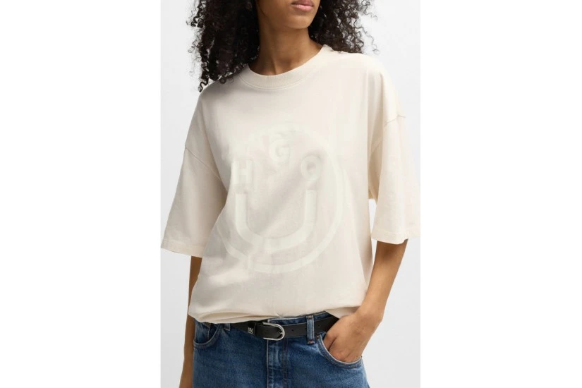 Hugo Unisex Κοντομάνικο T-Shirt Ζαχαρί