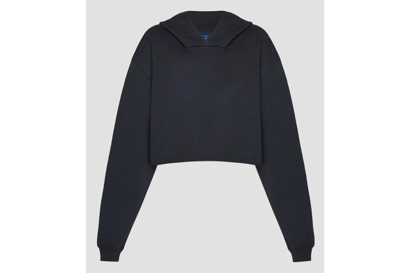 Hugo Boss Danarion B Γυναικείο Crop Φούτερ Με Κουκούλα Μαύρο