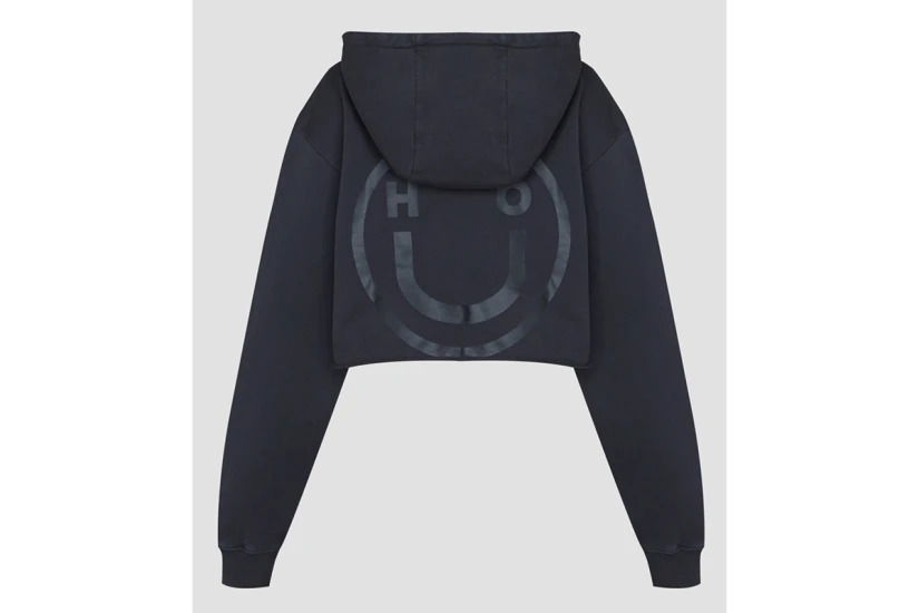 Hugo Boss Danarion B Γυναικείο Crop Φούτερ Με Κουκούλα Μαύρο
