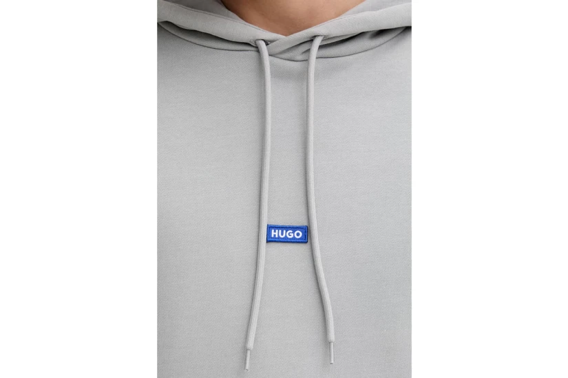 Hugo Nalonso With Logo Label Ανδρικό Φούτερ με Κουκούλα Γκρι