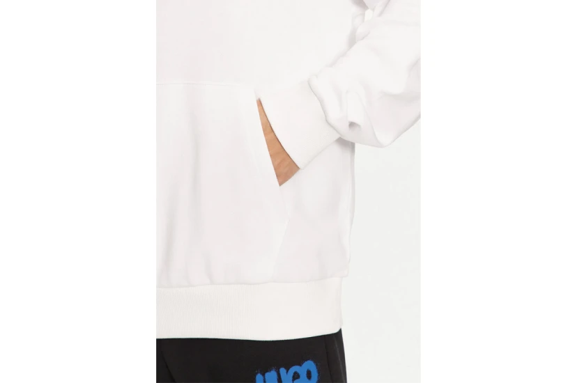 Hugo Nalonso With Logo Label Ανδρικό Φούτερ με Κουκούλα Λευκό