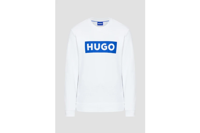 Hugo Boss Niero Ανδρική Μακρυμάνικη Μπλούζα Με Λαιμόκοψη Λευκή
