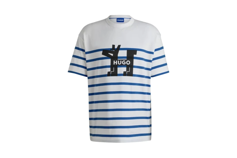 Hugo Nolastripe Ανδρικό Κοντομάνικο T-Shirt Λευκό, Ρουά