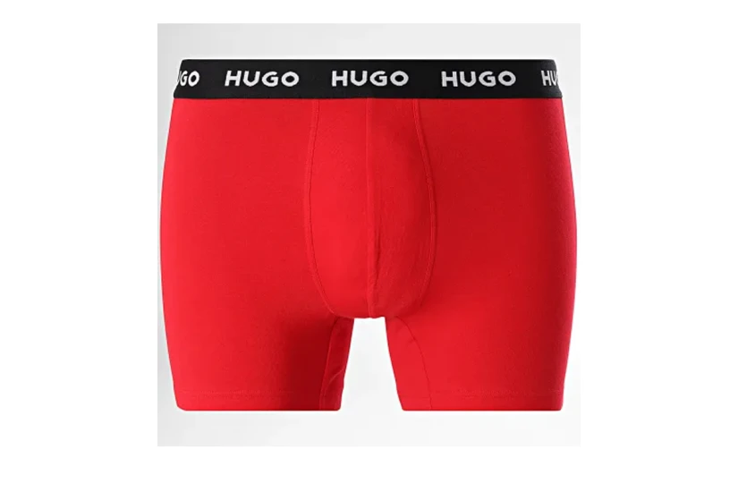 Hugo Trunks Ανδρικά Εσώρουχα Boxer Μαύρα, Κόκκινα 3 Τεμάχια