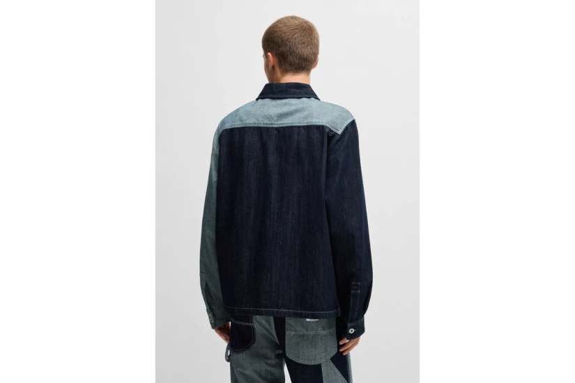 Hugo Eberse Overshirt Ανδρικό Μακρυμάνικο Πουκάμισο Μπλε Σκούρο