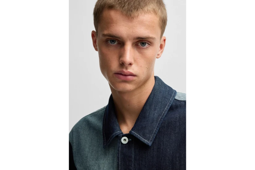 Hugo Eberse Overshirt Ανδρικό Μακρυμάνικο Πουκάμισο Μπλε Σκούρο
