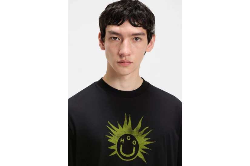 Hugo Nugix Ανδρικό Κοντομάνικο T-Shirt Μαύρο, Πράσινο
