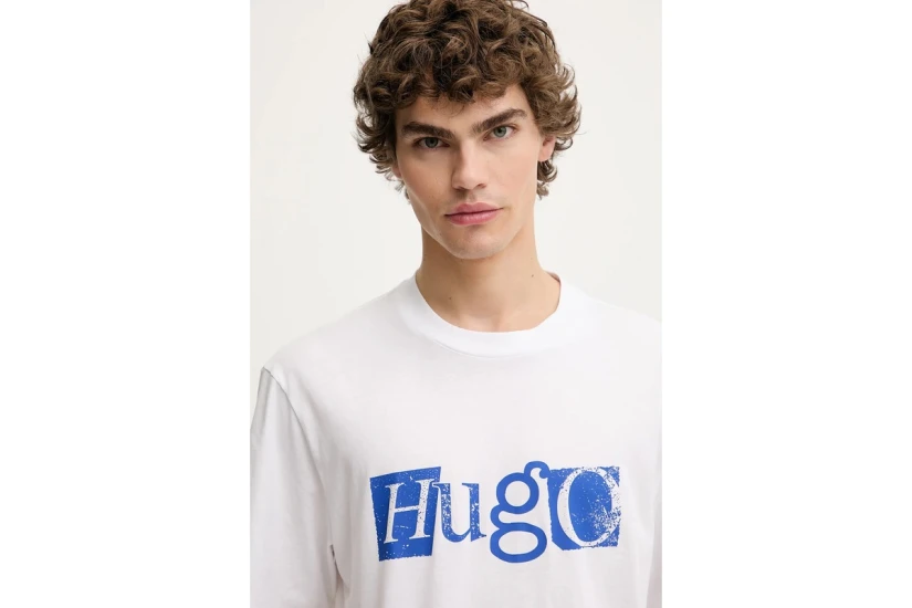 Hugo Nugix Ανδρικό Κοντομάνικο T-Shirt Λευκό, Ρουά