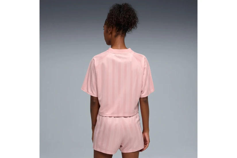 Puma League Γυναικείο Κοντομάνικο Cropped T-Shirt Ροζ