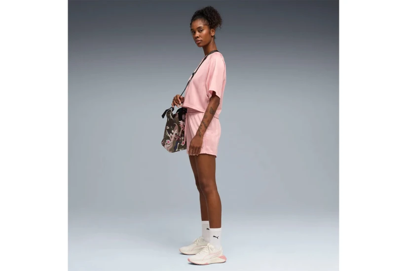 Puma League Γυναικείο Κοντομάνικο Cropped T-Shirt Ροζ
