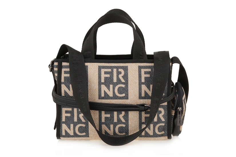 Frnc Fashion Τσάντα Ωμου - Χειρός Μαύρη, Μπεζ