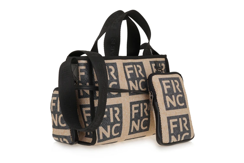Frnc Fashion Τσάντα Ωμου - Χειρός Μαύρη, Μπεζ