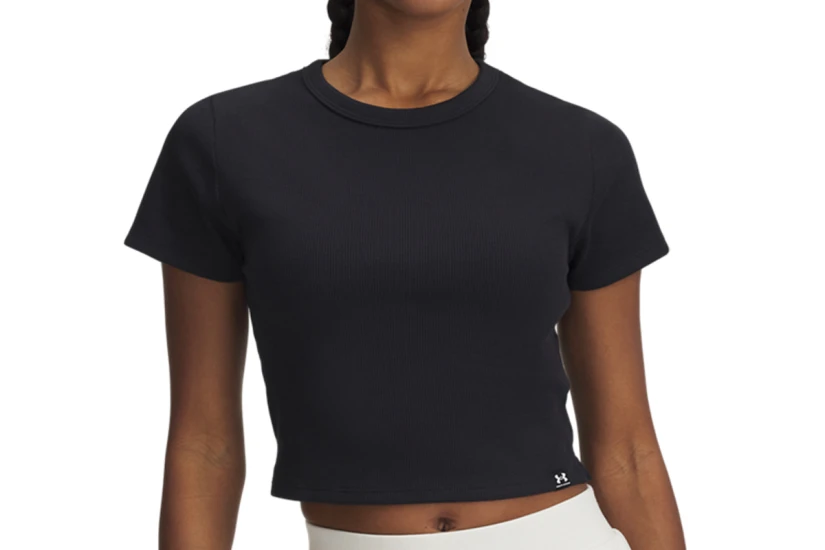 Under Armour Rival Rib Baby Γυναικείο Κοντομάνικο Crop Top Μαύρο