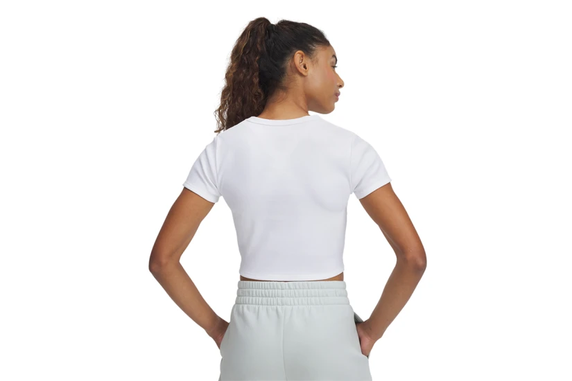 Under Armour Rival Rib Baby Γυναικείο Κοντομάνικο Crop Top Λευκό