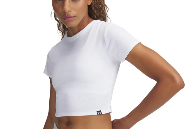 Under Armour Rival Rib Baby Γυναικείο Κοντομάνικο Crop Top Λευκό