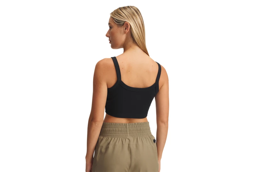 Under Armour Rival Rib Baby Γυναικείο Αμάνικο Crop Top Μαύρο