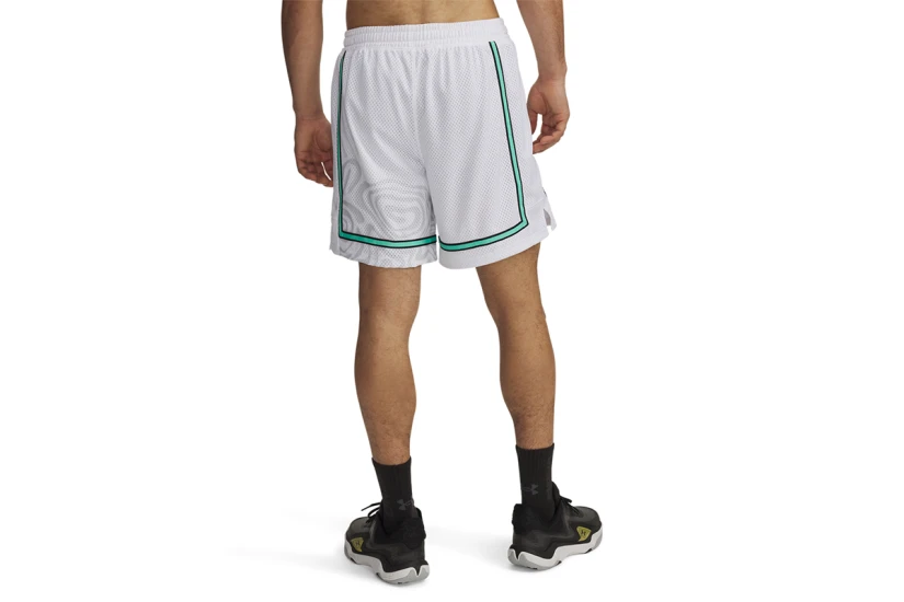 Under Armour Zone Pro Mesh Printed Ανδρική Μπασκετική Βερμούδα Λευκή