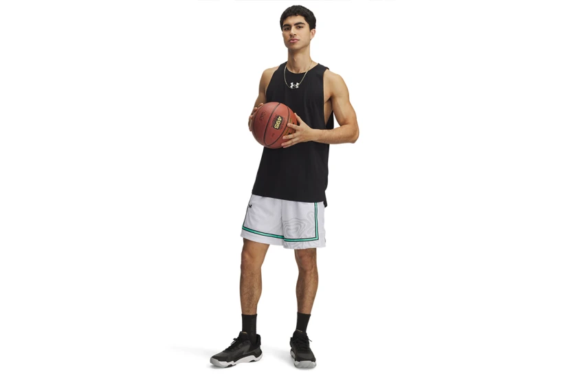 Under Armour Zone Pro Mesh Printed Ανδρική Μπασκετική Βερμούδα Λευκή