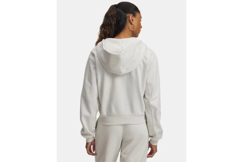 Under Armour Icon Vida Fleece Γυναικεία Ζακέτα με Κουκούλα Εκρού