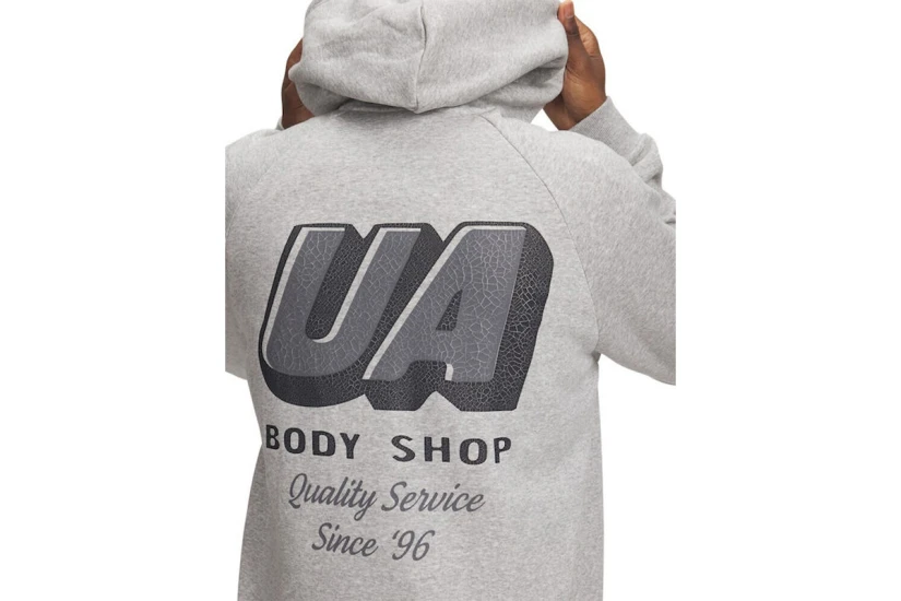 Under Armour Rival Fleece HBR Logo Ανδρικό Φούτερ με Κουκούλα Γκρι