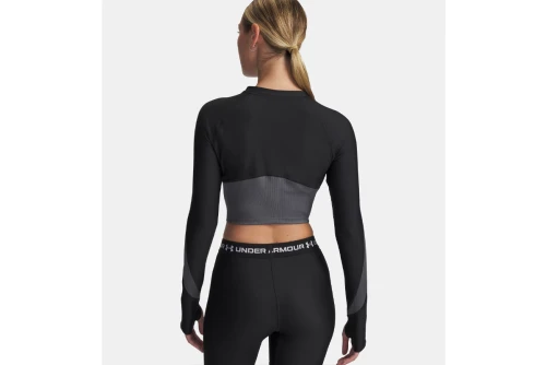 Under Armour Heatgear Rib 1-4 Zip Crop Top Μακρυμάνικο Γυναικείο (6003981 004)