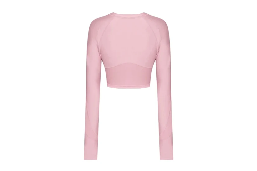 Under Armour Heatgear Rib 1-4 Zip Γυναικείο Μακρυμάνικο Crop Top Ροζ