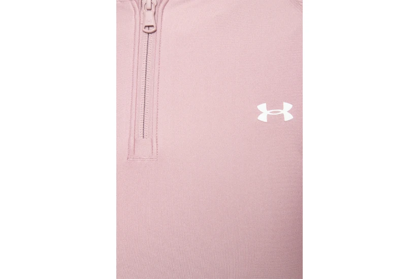 Under Armour Heatgear Rib 1-4 Zip Γυναικείο Μακρυμάνικο Crop Top Ροζ