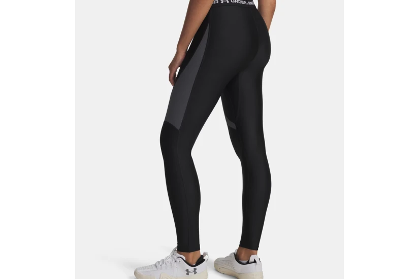 Under Armour Heatgear Rib Γυναικείο Μακρύ Κολάν Μαύρο, Ανθρακί