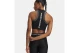 Under Armour Heatgear Rib Γυναικείο Αμάνικο Crop Top Μαύρο, Ανθρακί