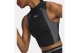 Under Armour Heatgear Rib Γυναικείο Αμάνικο Crop Top Μαύρο, Ανθρακί