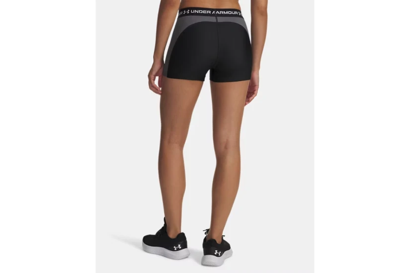 Under Armour Heatgear Rib Γυναικείο Κοντό Κολάν Μαύρο, Γκρι Σκούρο