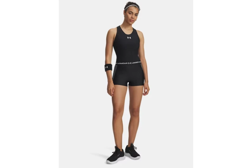 Under Armour Heatgear Rib Γυναικείο Κοντό Κολάν Μαύρο, Γκρι Σκούρο