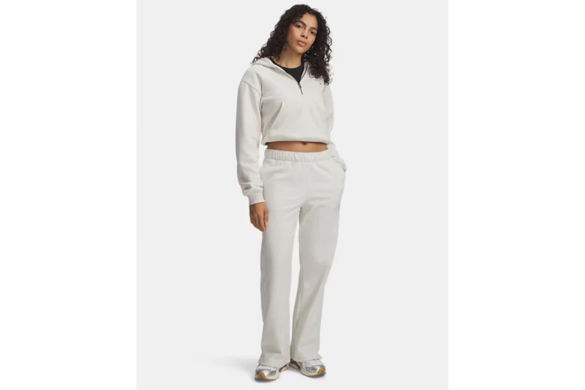 Under Armour Icon Vida Fleece Γυναικείο Παντελόνι Φόρμας Εκρού