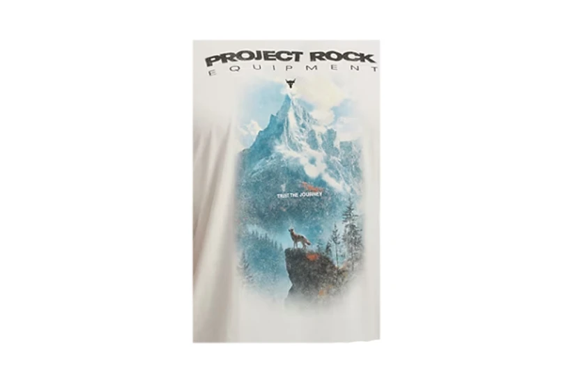 Under Armour Project Rock Ανδρικό Κοντομάνικο T-Shirt Εκρού