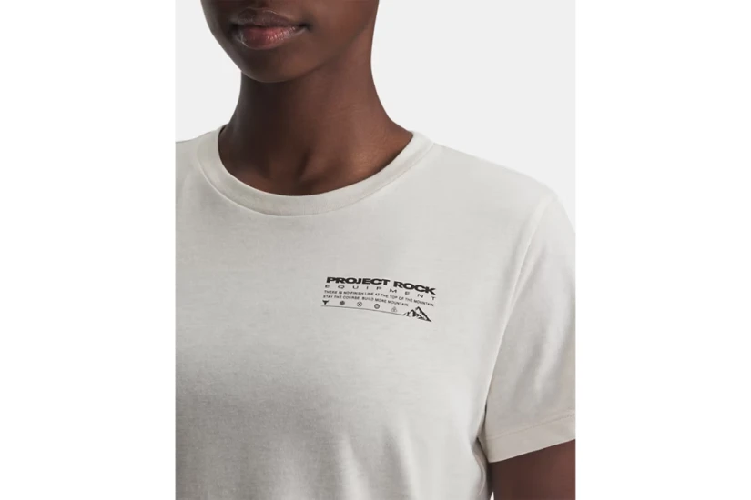 Under Armour Project Rock Graphic Γυναικείο Κοντομάνικο T-Shirt Εκρού