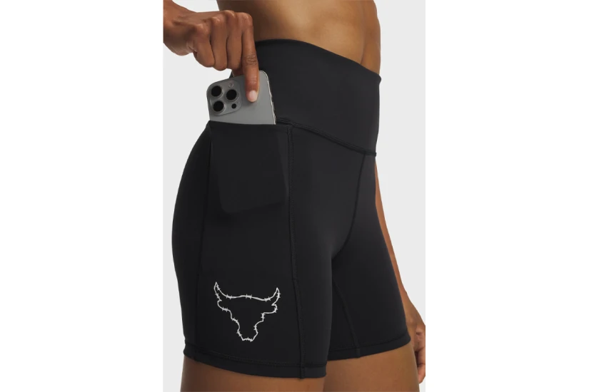 Under Armour Project Rock Middle Γυναικείο Κοντό Κολάν Μαύρο