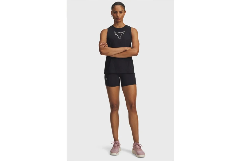 Under Armour Project Rock Middle Γυναικείο Κοντό Κολάν Μαύρο