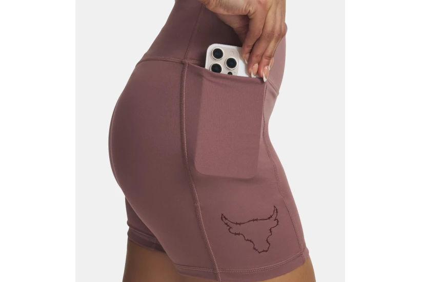 Under Armour Project Rock Middle Γυναικείο Κοντό Κολάν Σάπιο Μήλο