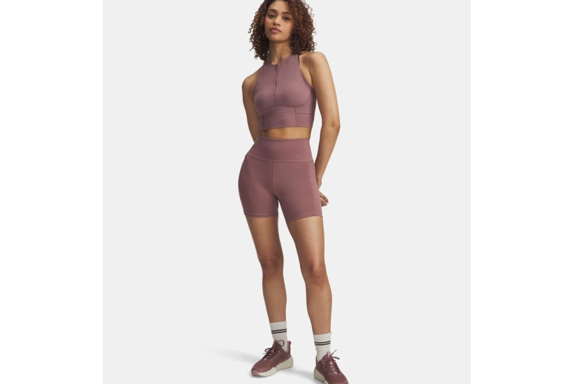 Under Armour Project Rock Middle Γυναικείο Κοντό Κολάν Σάπιο Μήλο