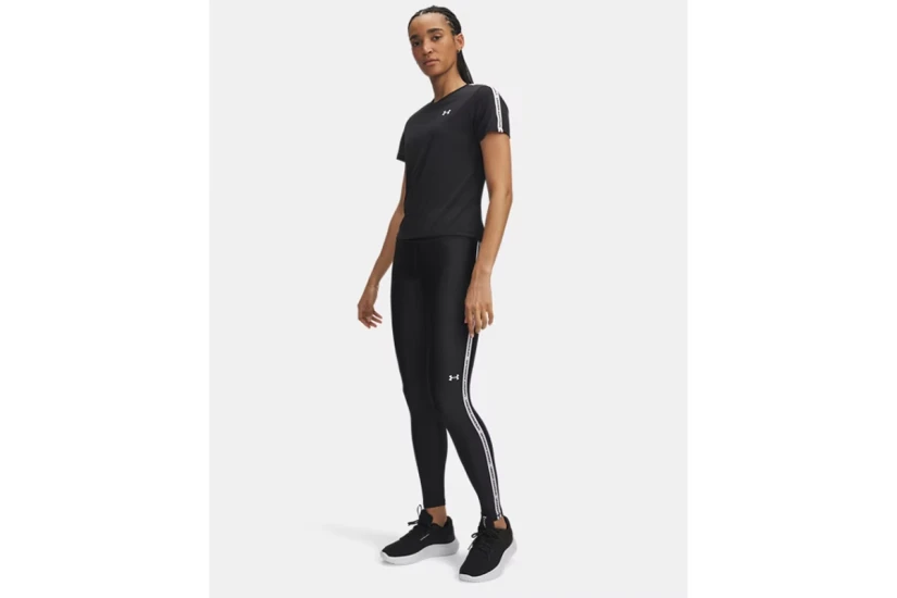 Under Armour Tech Wordmark Tape Γυναικείο Μακρύ Κολάν Μαύρο, Λευκό