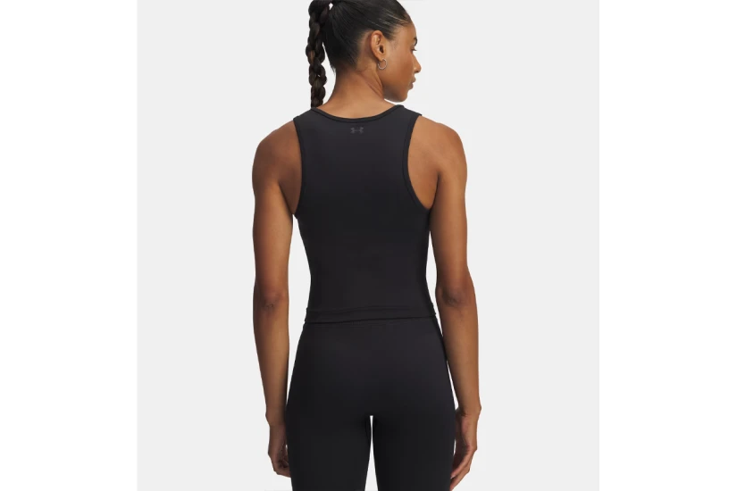 Under Armour Project Rock Seamless Γυναικεία Αμάνικη Μπλούζα Μαύρη