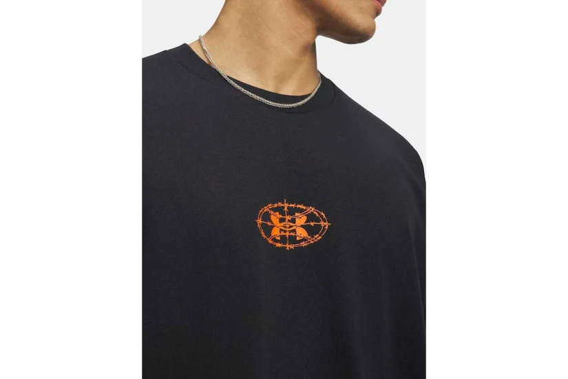 Under Armour Heavyweight Hoops Photoreal Ανδρικό Κοντομάνικο T-Shirt Μαύρο, Πορτοκαλί