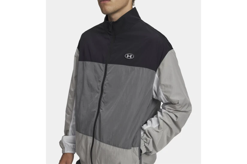Under Armour Icon Woven Ανδρική Ζακέτα Nylon Γκρι, Μαύρη