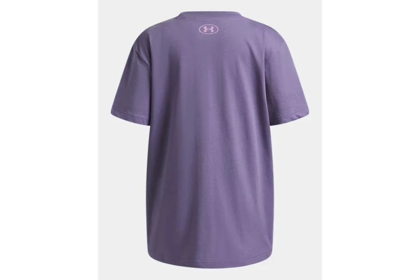 Under Armour Block Logo Oversized Παιδικό Κοντομάνικο T-Shirt Μωβ, Φούξια