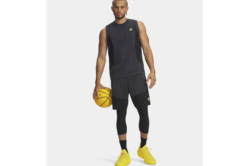 Under Armour Curry Splash Ανδρική Μπασκετική Βερμούδα Μαύρη, Ανθρακί