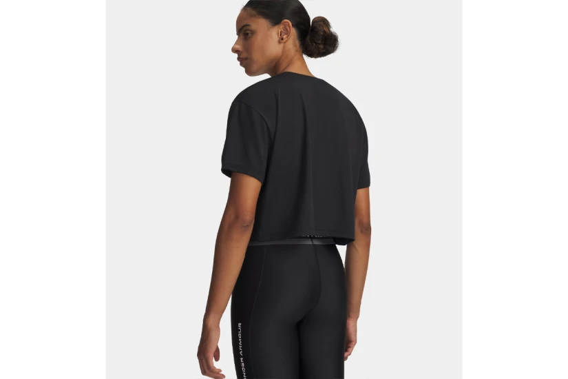 Under Armour Tech Branded Cropped Γυναικείο Κοντομάνικο T-Shirt Μαύρο